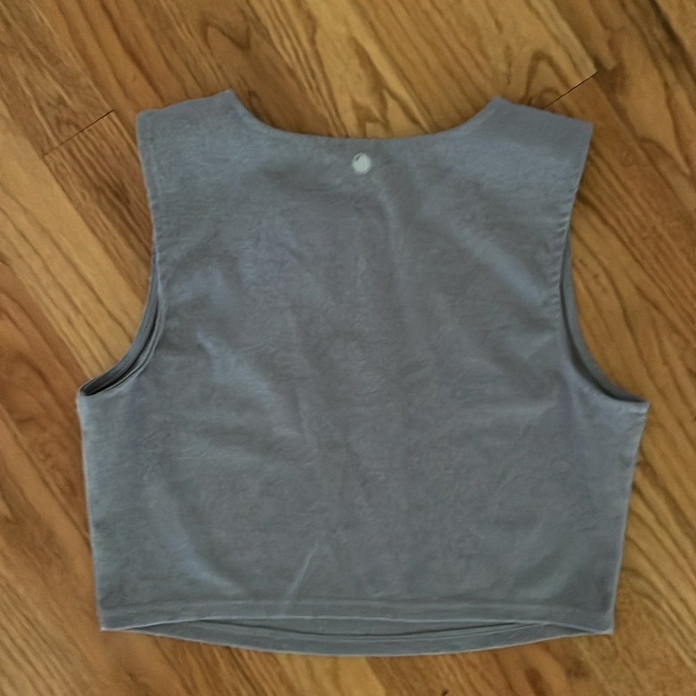 Yogalicious Grey Crop Cropped Sleeveless Tank Top Women M - Picture 3 of 3